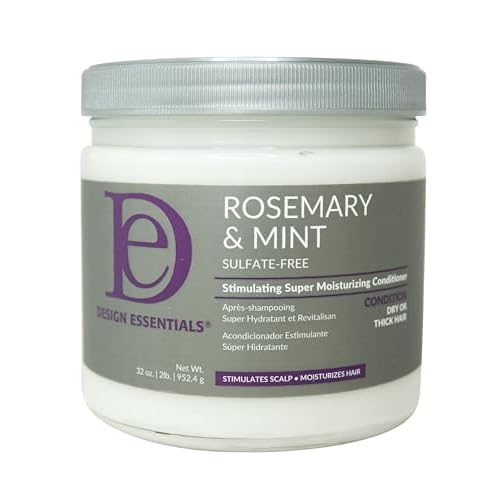 Design Essentials Rosemary & Mint Stimulating Super Moisturizing Conditioner for Dry, Thick, or Brittle Hair; Sulfate-Free, Stimulates Scalp, Moisturizes Hair, 32 Oz