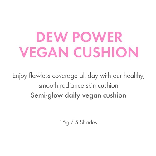 Amuse SEOUL DEW POWER VEGAN CUSHION FOUNDATION (02 HEALTHY) | Dewy, glow, long-lasting, double coverage, clean beauty, lightweight, natural look, foundation for sensitive skin, hydrating cushion