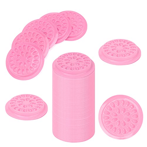 G2PLUS False Eyelashes Glue Holders, 100 PCS Disposable Eyelash Tray, Pink Plastic Glue Pallet Pad for Lash Extensions
