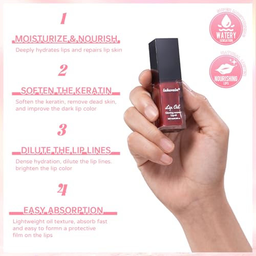 Nourishing Glowing Lip Oil with 2 in 1 Ombre Lip Liner Lipstick Set, Moisturizing High Shine Renewal Lip Gloss for Women, Smooth Long Wear Plumping Rose Pink Lip Tint Lip Crayon Combo Makeup