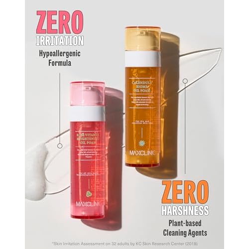 MAXCLINIC [K-Beauty] Rose Vitamin + Calendula Biome Oil Foam Gift Set | Daily Face Wash Oil Based Cleanser to Foam | Korean Skin Care Oil Cleanser for Dry Sensitive Skin