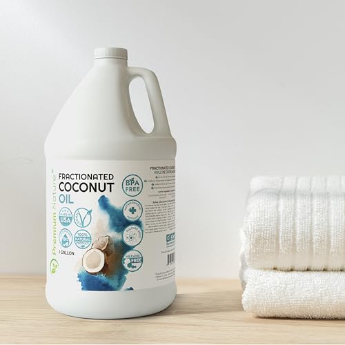 Fractionated Coconut Oil for Massage Cold Pressed Best Carrier for Essential Oils Mixing for Women Dry Skin Moisturizer for Body and Hair 1 Gallon Bottle Bulk Size