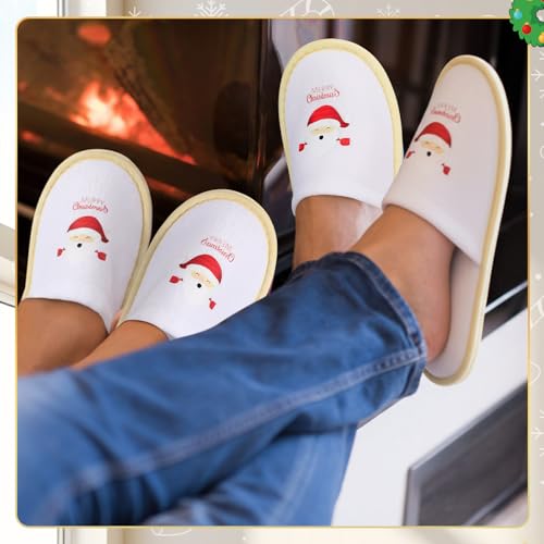 Shihanee 36 Pairs Christmas Disposable Slippers Bulk Guests Hotel Spa House Slippers Non-slip Disposable Washable Reusable for Men Women Adult Indoor Bathroom Hotel Bride