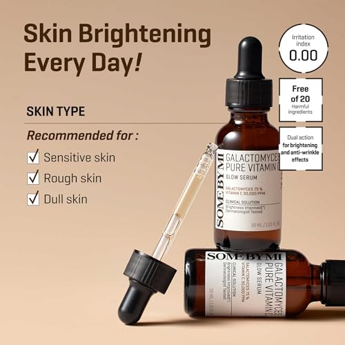 SOME BY MI Galactomyces Pure Vitamin C Glow Serum - 1.01Oz, 30ml - Korean Vitamin C Face Serum for Glow Glass Skin - Dark Spot Correcting Ampule with Brightening and Elasticity Care - Korean Skin Care