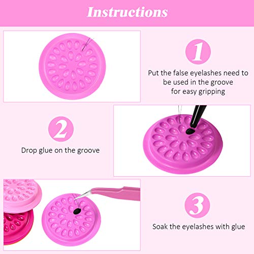 Maitys 150 Pcs Lash Glue Holder False Trays Lash Extension Glue Palette Eyelash Pallet Grafting Disposable Pads Plastic Pink Tray for Women Girls Eyelash Extension Beauty Tools Supply