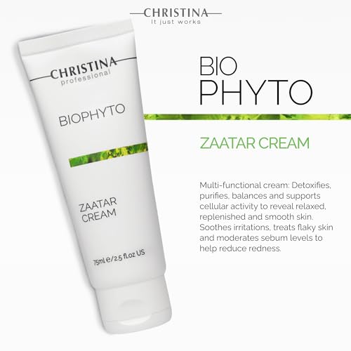 -CHRISTINA- Biophyto Zaatar Cream - 75ml - Vitamin E and Retinol Cream with Thyme & Marjoram Oil for Skin Repair - Balancing Cream for Combination, Dry, Normal, Oily and Sensitive Skin