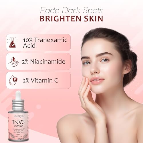 10% Tranexamic Acid, 2% Niacinamide, 2% Vitamin C Serum | Neatique TNV3 Complex 100,000ppm TXA, 20,000ppm Niacinamide Facial Serum for Glass Skin, Even Tone & Smooth Appearance