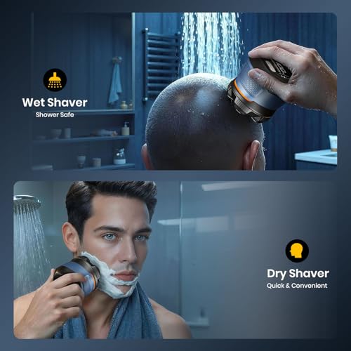6D Model 372 Replacement Shaver Head, Designed to Replace Old or Damaged Blades, only Compatible for TLMUSE 6D Head Shaver not for 7D Head Shaver, Magnetic Design, Easy to Replace