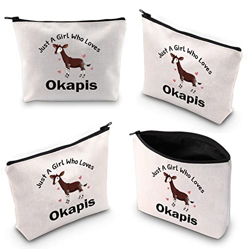XYANFA Okapis Makeup Bag Cute Okapi Lover Gift Forest Griaffe Zebra Giraffe Gift Just A Girl Who Loves Okapis (A Girl Loves Okapis)