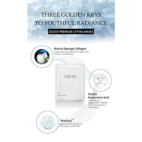 Ojesh Premium Lifting Mask - Face Masks Skincare£¬Hydrating Masks£¬Moisturizing£¬Brightening and Soothing£¬Anti-aging£¬Collagen Essential Lifting & Firming Face for Women Men All Skin Type (1 Box)