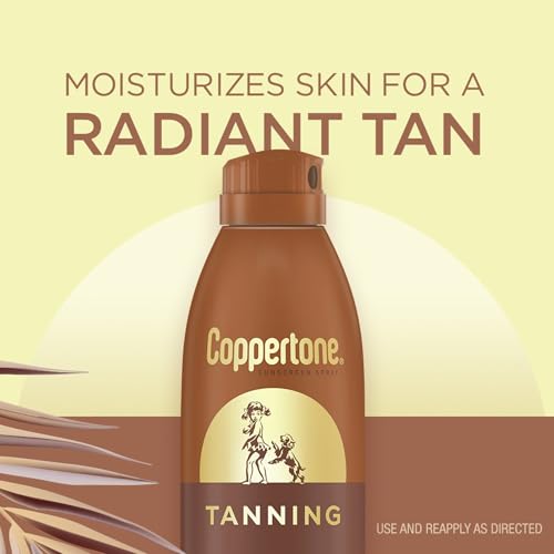 Coppertone Tanning Sunscreen Spray with Broad Spectrum SPF 15, Water Resistant Spray Sunscreen, Lightweight and Non-Greasy, 5.5 Oz (Pack of 2)