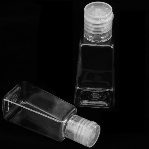 MOUYAT 110 Pack 1oz Clear Plastic Flip Cap Bottles, 30ml Empty Squeeze Travel Bottles with Flip Lid, Transparent Mini Refillable Flip Cap Travel Size Sample Containers for Lotion Cream Toiletries