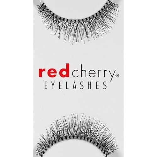 Red Cherry False Eyelashes #747S, Black (Pack of 6)