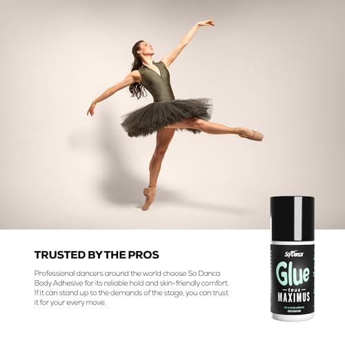 So Danca Glue-teus Maximus Roll-On Body Adhesive ? Hypoallergenic, Sweat-Resistant Body Glue for Dancers, Costumes, Cosplay, Stagewear, Leotards & Pageants