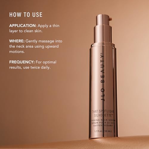 JLO Beauty That Spotlight Silhouette Firming Neck Serum, Hydrating & Sculpting Treatment with Peptides, Red Algae & Hyaluronic Acid, Dermatologist Tested, 50ml