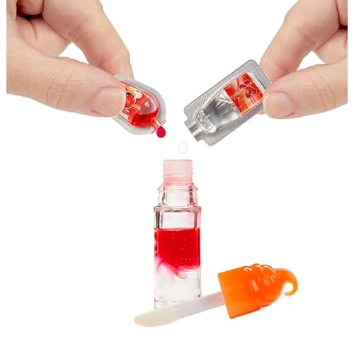 Yummiland Lip Gloss Doll - Amber Cinnamon, with DIY Lip Gloss Kit, Ages 4+