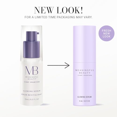Meaningful Beauty Glowing Serum, Daily Skin Care for Women, Lightweight Hydrating Face Serum, Anti-Aging Formula with Melon Leaf Stem Cell Technology & Vitamin C, Travel Ready, 0.5 Oz