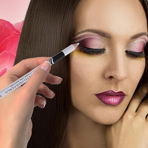 Eyeliner Pencil Set White 20Pcs Eye Makeup Pencils Natural Look Portable Size for Home and Professional Use