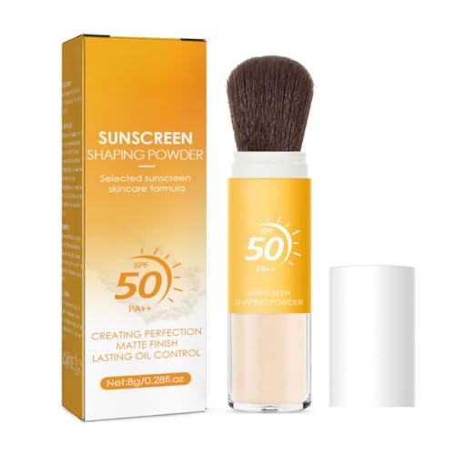 Setting Powder Sunscreen Face Powder, SPF 50, Translucent, Mineral Brush Finishing Powder, Oil Control, Spf Powder, Matte Finish Loose Powder Makeup for Women Man Cosmetic Gifts