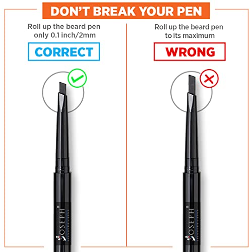 Beard Pencil - Dual-Ended Beard Filler for Men to Define & Fill Uneven Areas, Natural-Looking Barber Pencil with Spoolie Brush, Waterproof & Long-Lasting (Black)