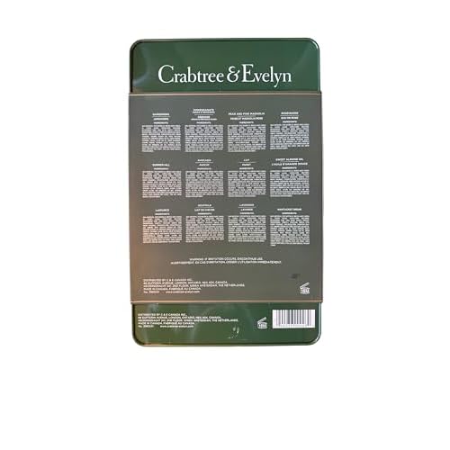 Crabtree & Evelyn 12-Piece Hand Therapy Collection with Collectible Tin (Hunter Green Floral, 12)