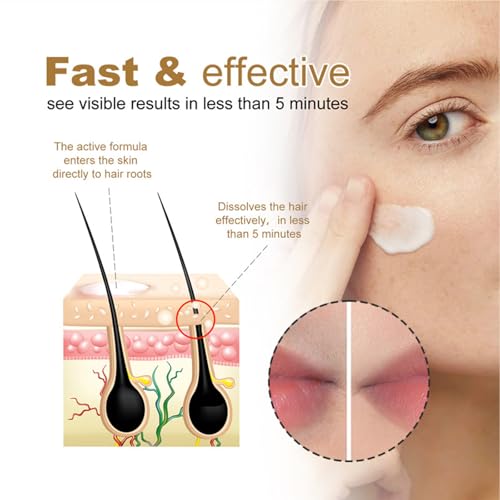 Facial Hair Removal for Women Cream, Coconut Hair Remover for Upper Lip And Chin for Women Face Hair Remover for Body Sensitive Skin Hair Removal Cream Gentle & Non-Irritating 1.75Fl.Oz