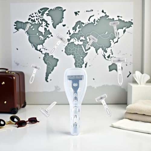 Transparent Plastic Travel Razor Case, Portable Manual Shaver Storage Box, Protective Container Organizer for Men