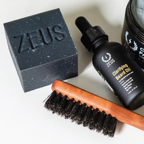 ZEUS Beard Wash Bar for Men, All-Natural Hydrating Shampoo, Skin-Clarifying Soap & Beard Care Cleanser with Natural Ingredients, Anti-Itch & Gentle on Skin (Made in USA) Vanilla Rum