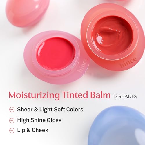 hince Raw Glow Dewy Ball - Tinted Lip Balm, Jelly Gloss Glow, Shine and Hydration, Lip & Blush Multiuse, Vegan, 0.12 oz. (13 colors) (FEVER DEW)