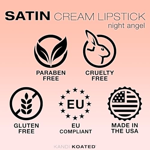 Kandi Koated Satin Lip Color [Night Angel] Soft & Creamy Lipstick by Kandi Burruss | Rich Colors, Paraben-Free, Cruelty-Free Creme Lipstick | Beauty & Makeup