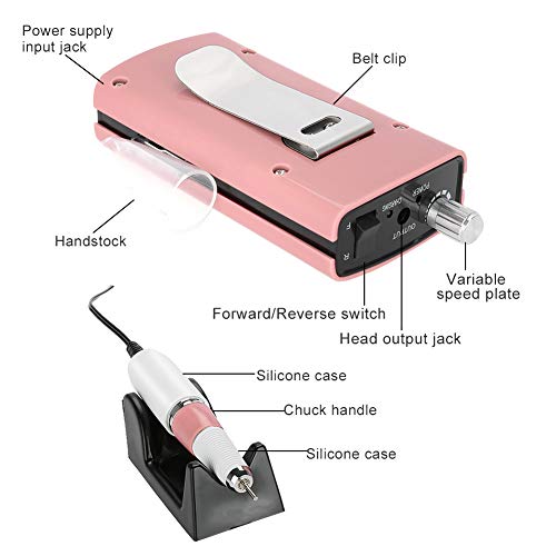 Nail File Drill Machine, Portable Professional Pedicure Electric Nail Drill Nail Grinding Machine Set Nail Art Equipment Kit(us Plug)