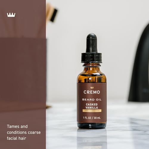 Cremo Beard Oil, Revitalizing Casked Vanilla, 1 fl oz - Restore Natural Moisture and Soften Your Beard To Help Relieve Beard Itch