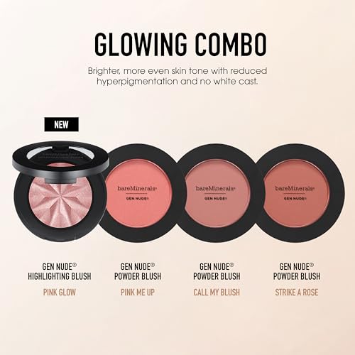 bareMinerals Gen Nude Powder Blush, Mineral-Based Pressed Blush Powder, All Day Wear, Buildable Coverage, Matte Soft Focus Finish, Talc-Free, Vegan