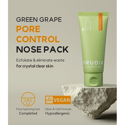 WELCOS FRUDIA Green Grape Pore Minimizer Nose Pack | Nose Strips for Blackheads & Pore Minimizer | Korean Skincare Nose Blackhead Remover Pore Strips | Blackhead Strips Face Care (2.11 Fl. Oz)