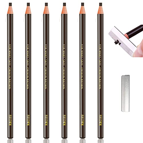 Eyebrow Pencil Shaper Eyebrow Pencil+6 Piece Dark Brown Waterproof Eyebrows Pencil Tattoo Makeup And Microblading Supplies Kit