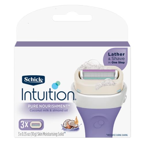 Schick Intuition Pure Nourishment Women's Razor Refills, Pack of 3