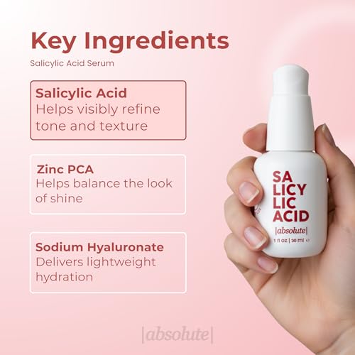 Absolute Salicylic Acid Serum 1% - Exfoliating Serum for Refined Pores & Smoother Looking Skin
