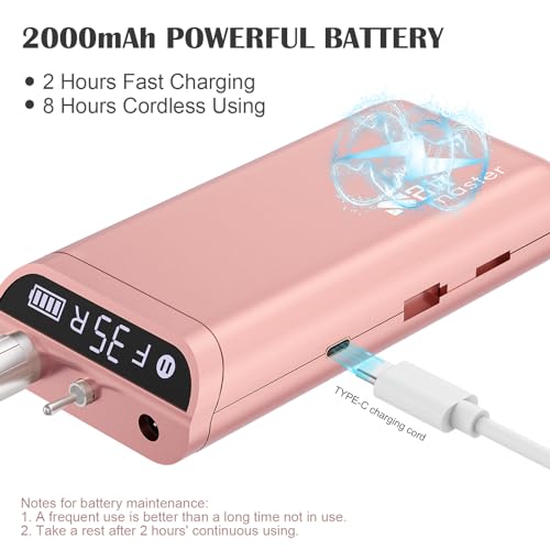Kredioo Nail Drill, Nail Drills for Professional Acrylic Nails 35000RPM Electric File Machine Rechargeable Portable with 10 Bits Remove Gel Polish Salon Quality Manicure-Gold
