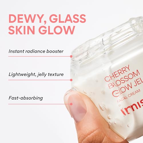 Innisfree Cherry Blossom Glow Jelly Cream with Niacinamide, Korean Hydrating Moisturizer for Smooth, Radiant Skin