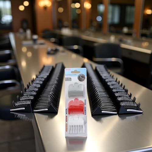 3Pcs Hair Clipper Guards Combs Professional Hair Clipper Guards Professional Hair Clipper Guide Combs, Clipper Combs Replacement for Most Clippers Trimmers and Spares Haircut Accesorries