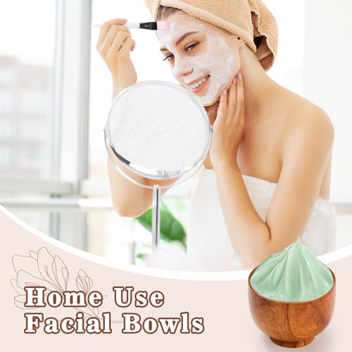 6 Pcs Esthetician Bowls for Facial Face Mask Bowls Esthetician Supplies for Women Mask Apply DIY Skincare Products Home Salon(3.54 Inch,Wooden)