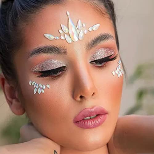 fluorescent face gems makeup glow in the dark face jewels festival rhinestone pastie fluorescence crystals body tattoo stickers forehead jewelry Team Bride (tp344 flower)