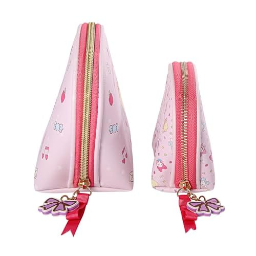 Hello Kitty Makeup Bag Set 2-Pieces Official License, Cute Dome Cosmetic Travel Bags, Sanrio Gifts