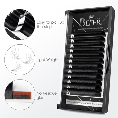 Volume Lash Extensions 0.07D, Mix-15-20mm Eyelash Extension Matte Black, Easy Fan Volume Lashes Fluffy Matte Black Soft, D Curl Self Fanning Lash Extension Professional Eyelash Extensions