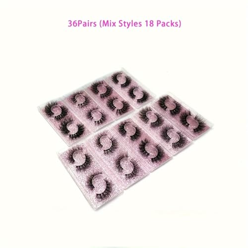 36 Pairs False Eyelashes Bulk Natural Lashes Wholesale Fluffy Fake Eyelashes Mink 3d Lashes Pack