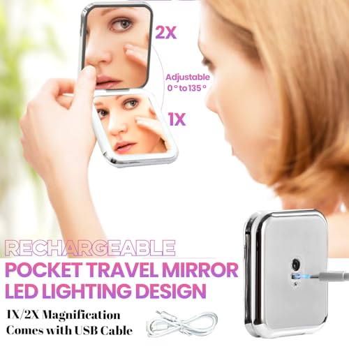DIY Lash Clusters Kit with 630pcs Lashes Clusters,1X/2X Magnification Compact Mirror with Light,Lash Bond and Seal,Eyelash Remover Tweezers Applicator Mascara Brush(60-80-100-150D)
