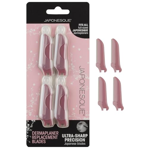 JAPONESQUE Dermaplaner Replacement Blades 4-Pack, Facial Razor Blade Heads Only