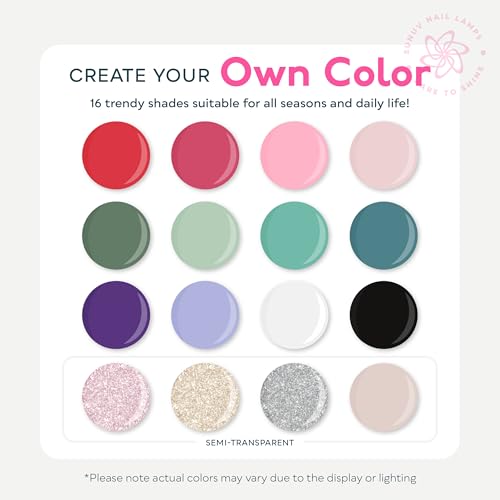 SUNUV UV Light for Nails SUN9X Plus Hema-Free Gel Nail Polish Kit, 16 Colors Gel Polish Set with Top Coat and Base Coat