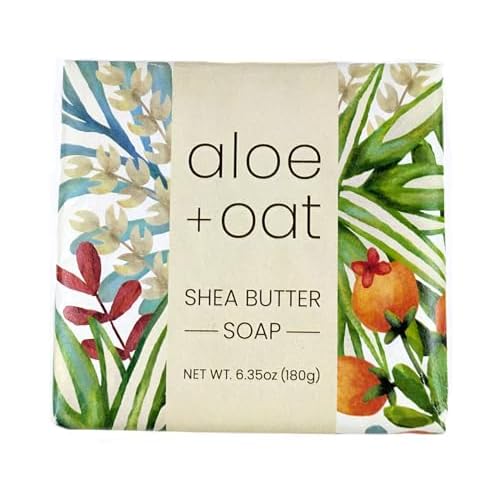 Greenwich Bay Trading Company Botanical Collection: Aloe + Oat Gift Set Bundle - 6.35oz Wrapped Bar Soap + 16oz Body Wash + Body Butter