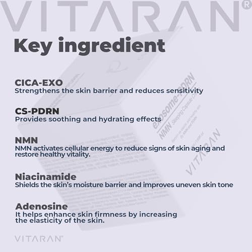 Exosome-PDRN NMN Sleeping Cream, Anti-aging Capsule Formula with Triple Care Technology for Skin Barrier Repair, Elasticity, Rejuvenation